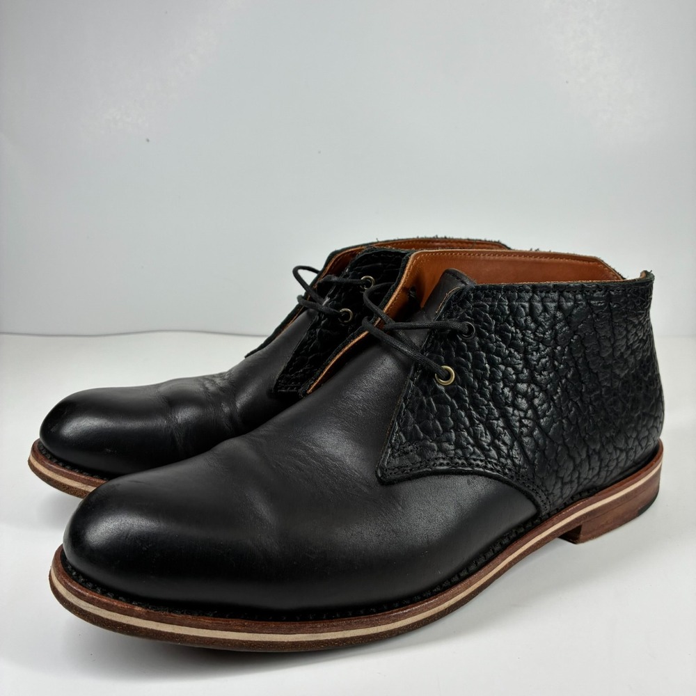 HELM Boots The Pete Men's US 8.5D Black Leather Chukka Casual Dress Boots H0039